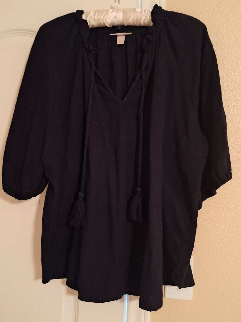 Knox Rose Black All Cotton Pique Top XXL